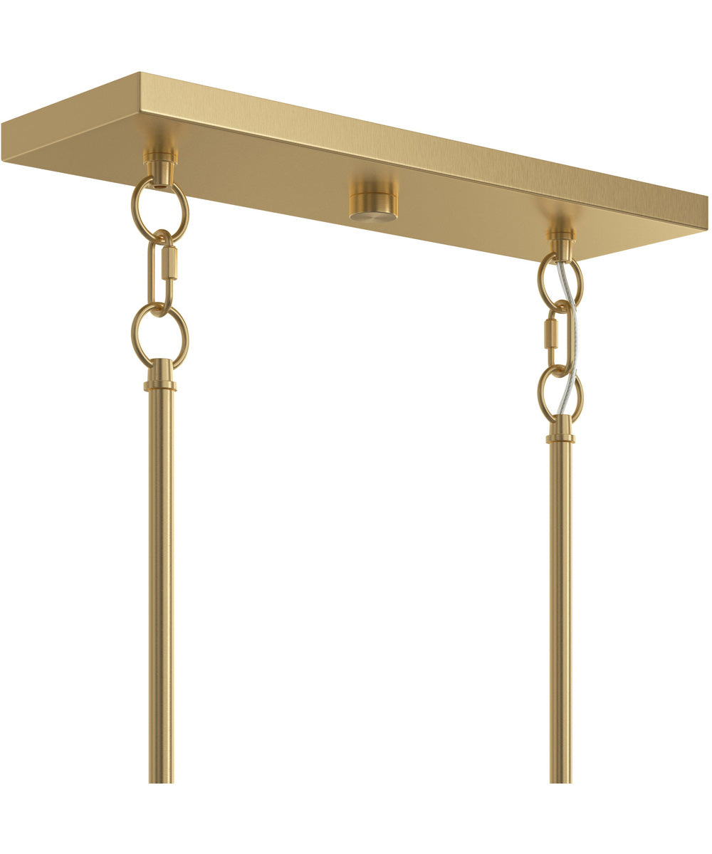 Jheni 5-Light Linear Chandelier with Clear Glass Shades Brushed Gold