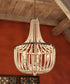 Dumas 22"W 5-Light Brushed Steel Finish Weathered White Wood Bead Chandelier by KenroyHome