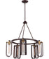 27"W Bandit 5-Light Chandelier Russet Bronze / Vintage Brass Accents