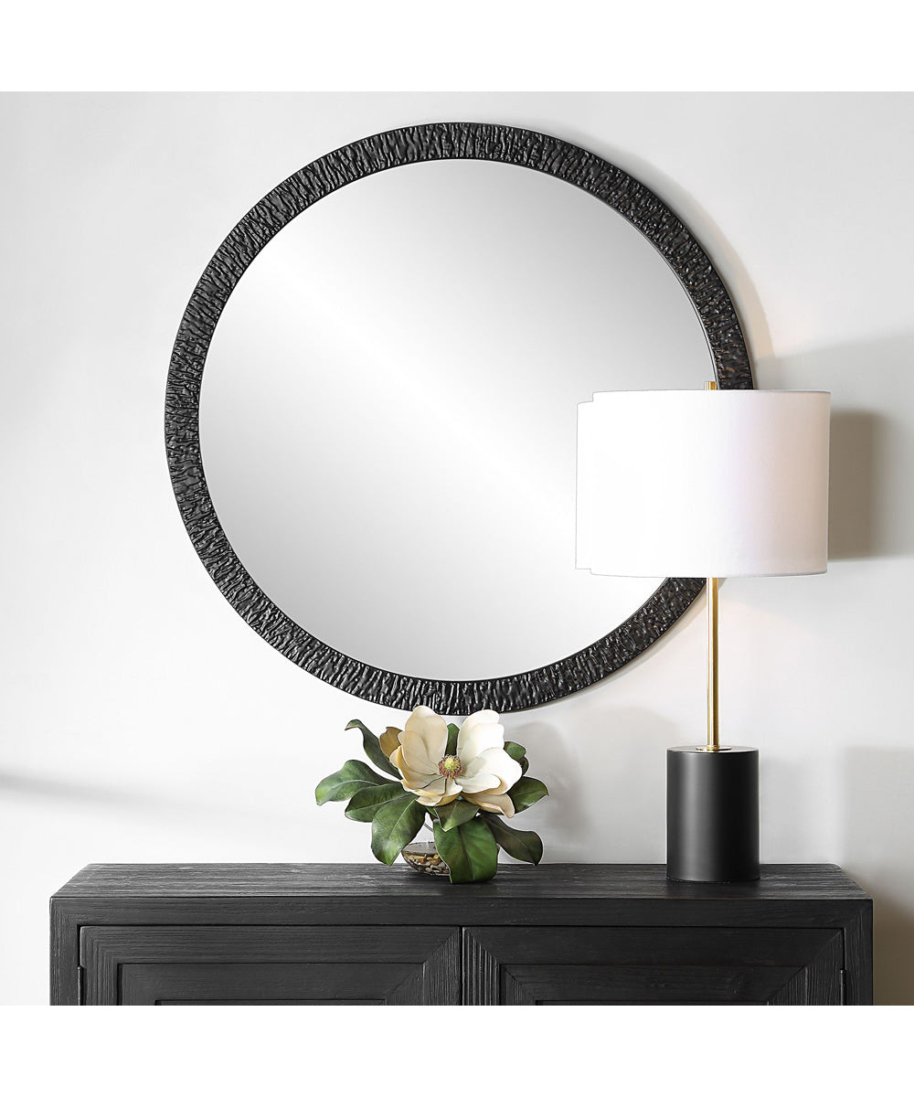 34x34" Wall Mirror Satin Black