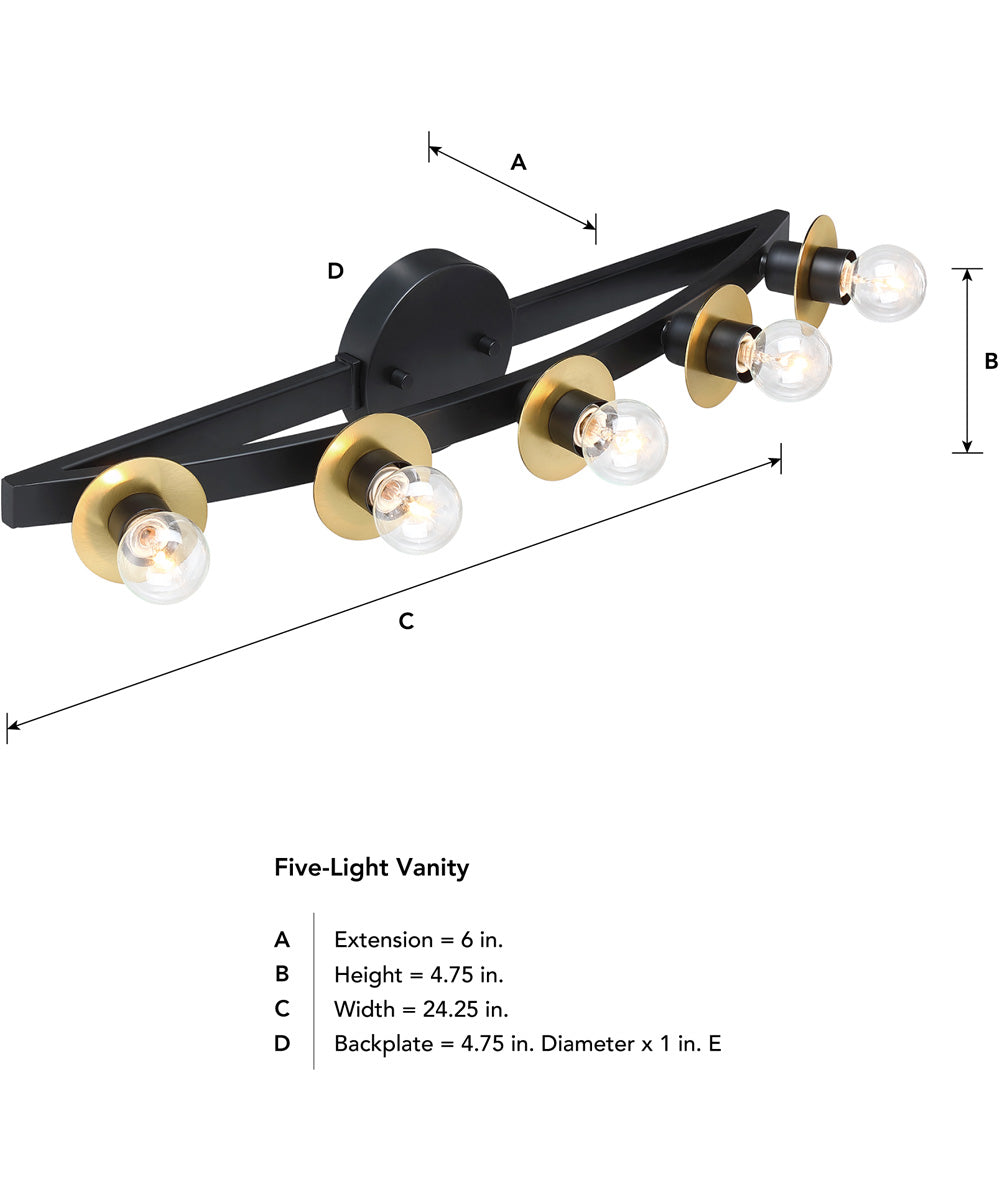 Harmoni 5 Light Vanity Matte Black
