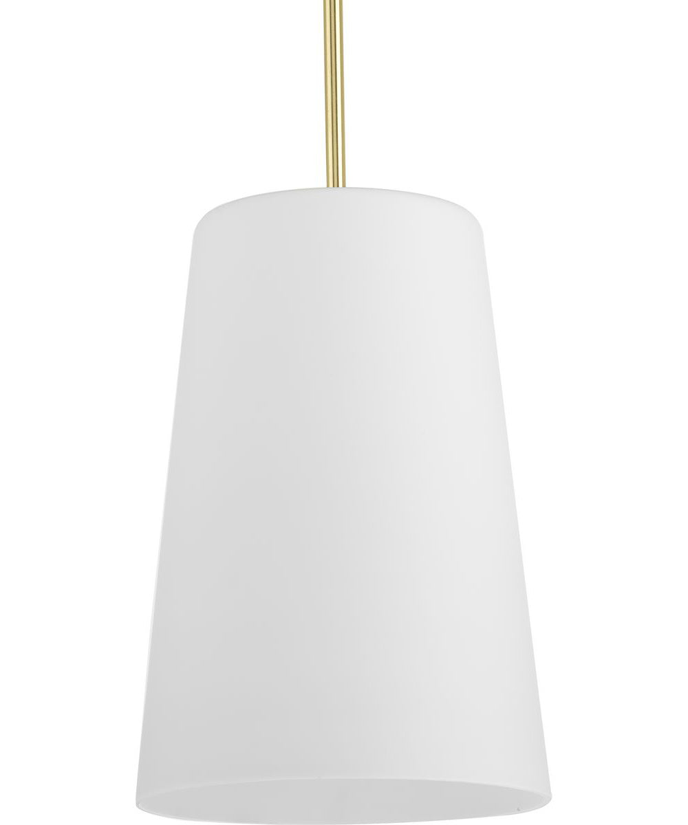 Clarion 1-Light Etched White Pendant P500430 Satin Brass