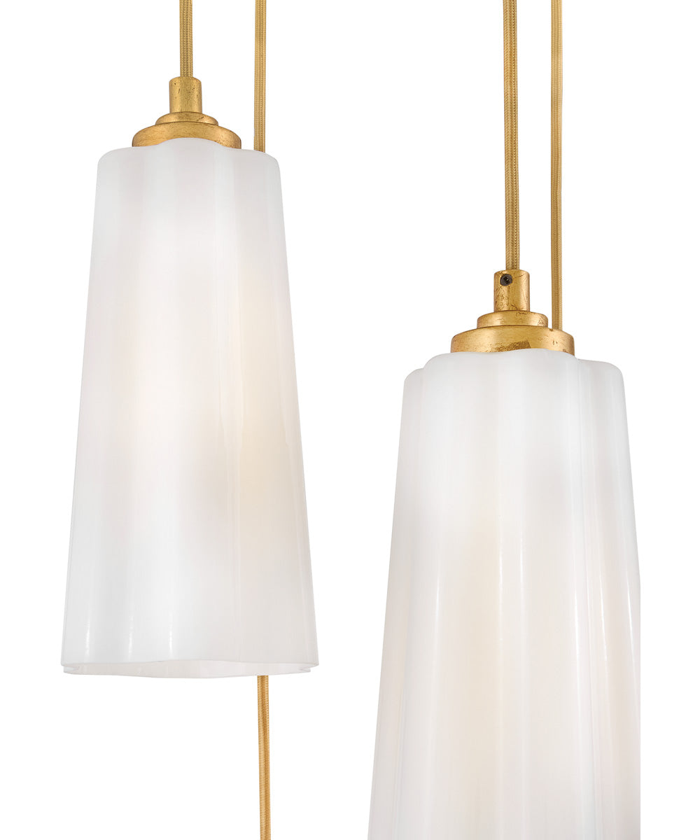 Honey 5-Light Small Chandelier in Distressed Brass