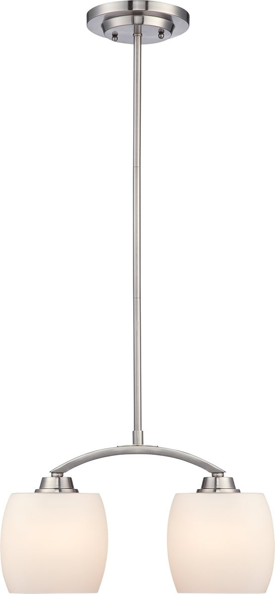 15"W Helium 2-Light Pendant Brushed Nickel