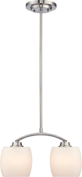 15"W Helium 2-Light Pendant Brushed Nickel