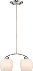 15"W Helium 2-Light Pendant Brushed Nickel