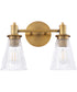 Lawton 2-light Bath Vanity Light Brushed Brass