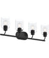 Reines 4-Light Bath Vanity with Clear Glass Shades Matte Black