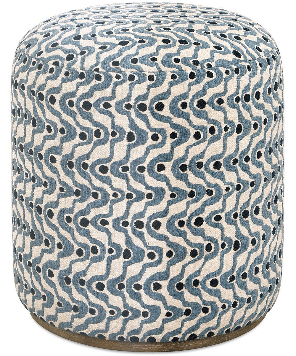 Cas Blue Fabric Ottoman