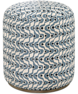 Cas Blue Fabric Ottoman