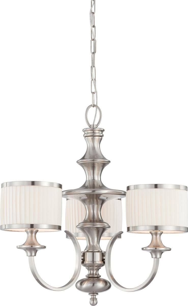 24"W Candice 3-Light Chandelier Brushed Nickel