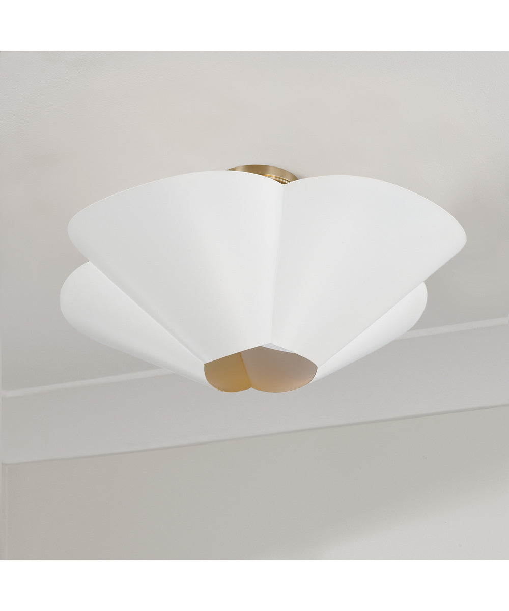 Maeve 4-Light Pendant Matte Brass and White