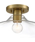 Emma 1 Light Semi Flush Brushed Gold