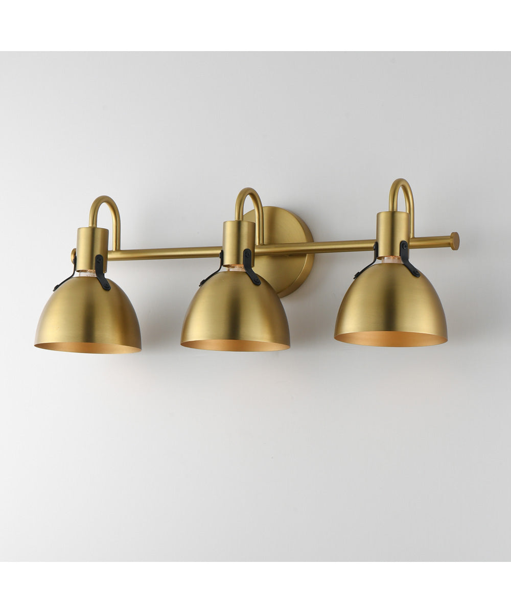 Dusk 3-Light Wall Sconce Satin Brass