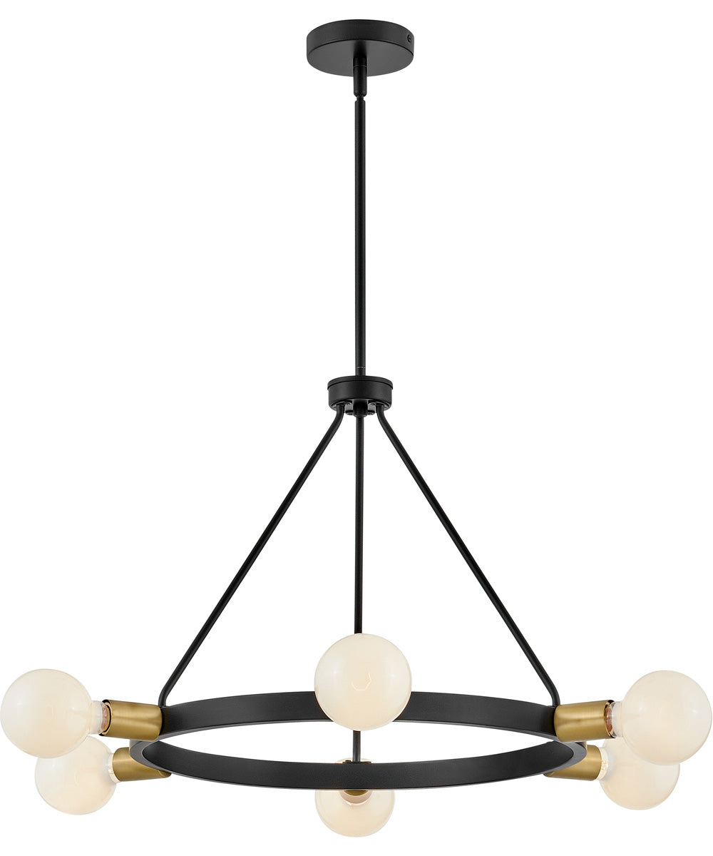 Orla 6-Light Medium Single Tier Chandelier in Black