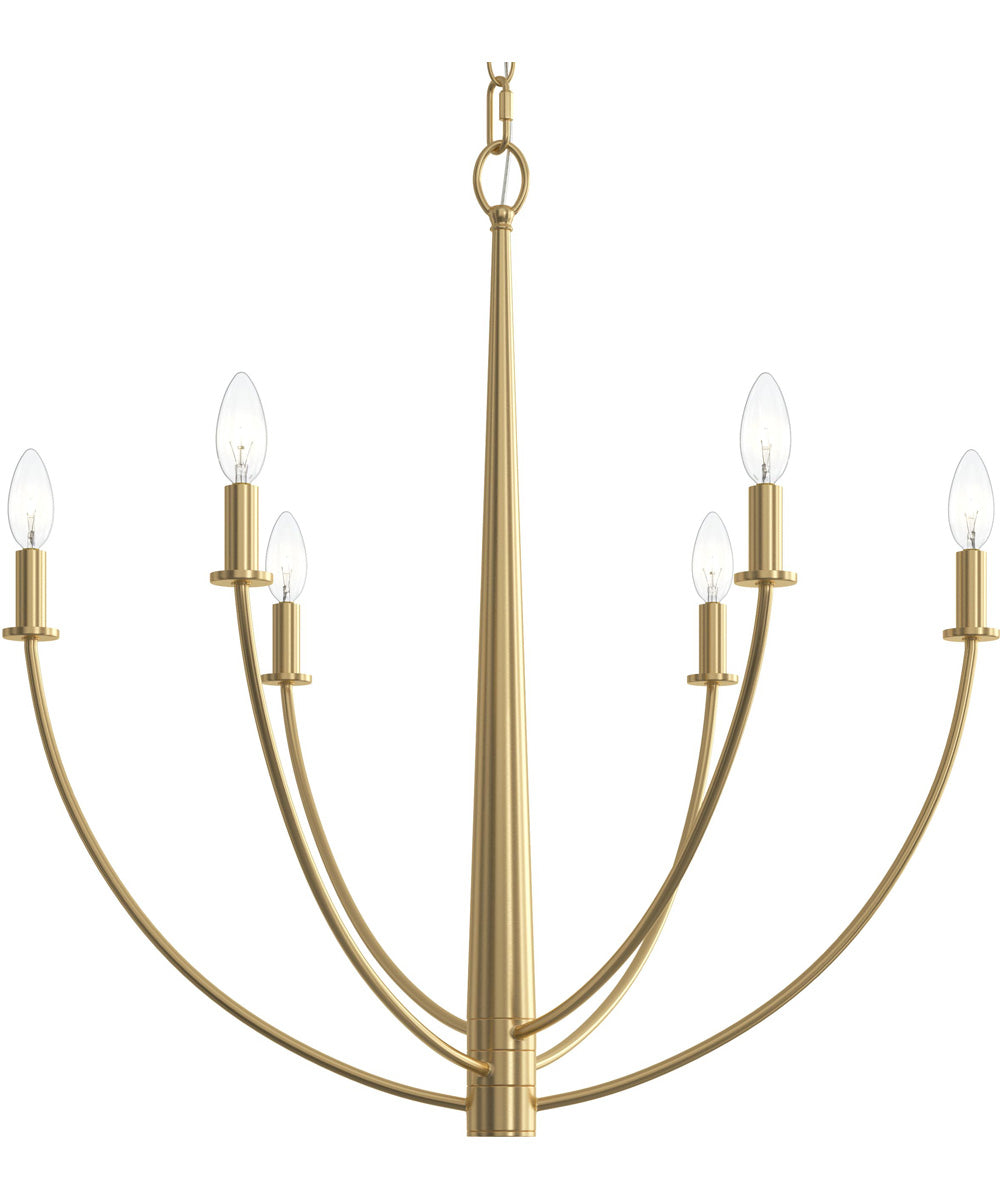 Jheni 6-Light Chandelier Brushed Gold
