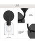 Ilia 1-Light Wall Sconce with Clear Glass Shade Matte Black