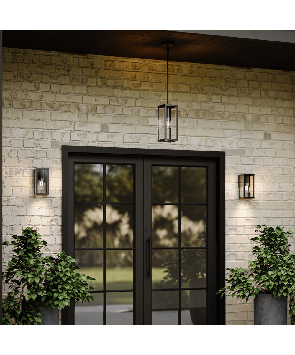 Ryle 1-Light Small Wall Lantern with Clear Glass Panels Antique Bronze