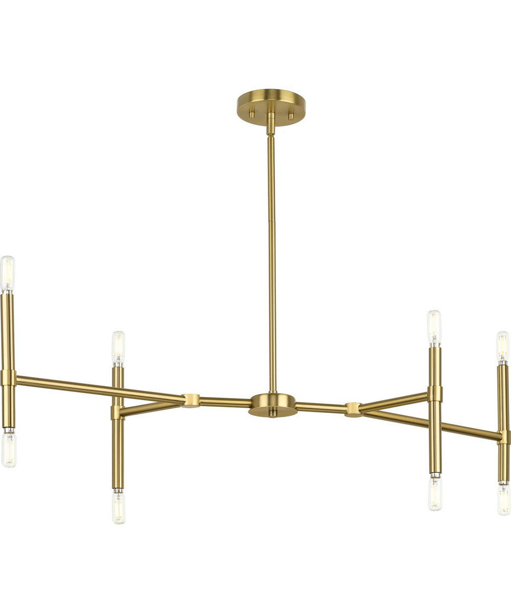 Arya 8-Light Linear Chandelier Brushed Gold