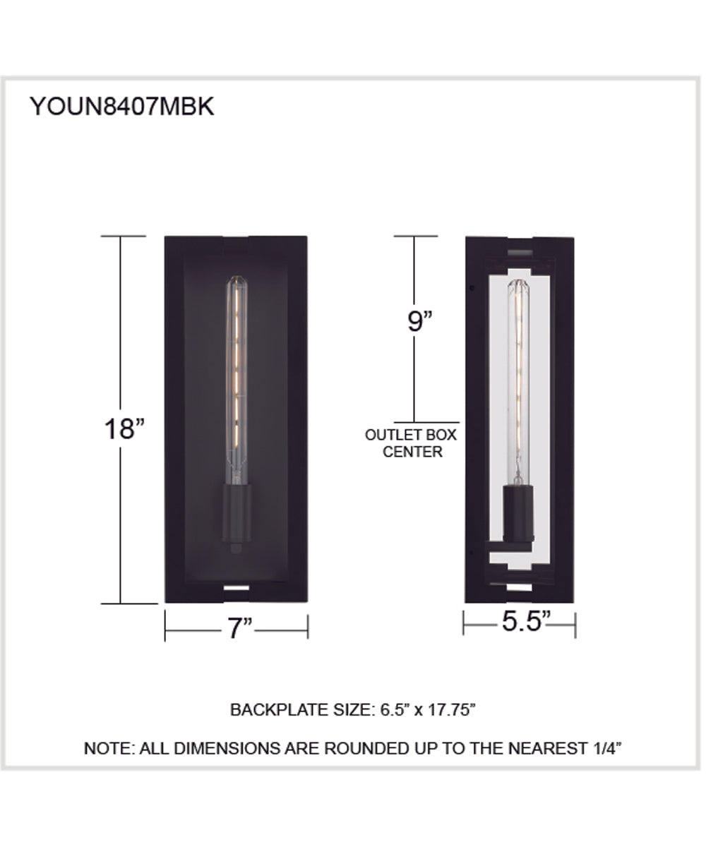 Young 1-light Outdoor Wall Light Matte Black