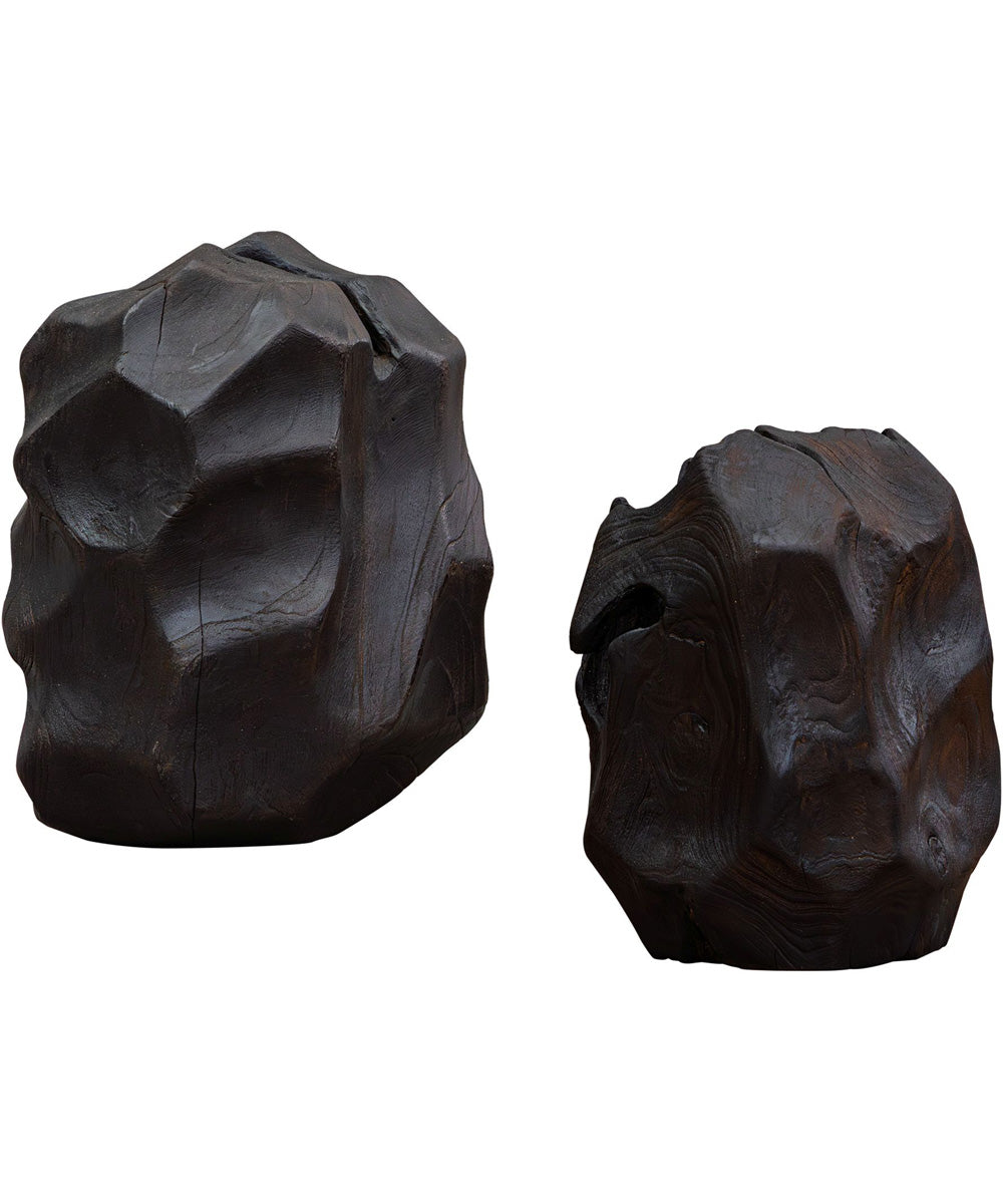 Ember Root Teak Sculpture, Set of 2
