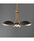 Maris 3-Light Pendant Black / Natural Aged Brass
