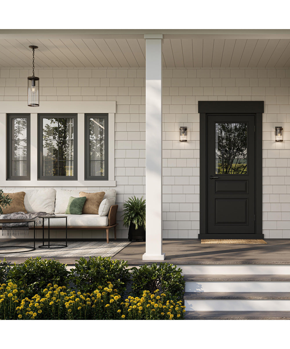 Kagen Outdoor Pendant Light with Clear Glass Panels Antique Bronze