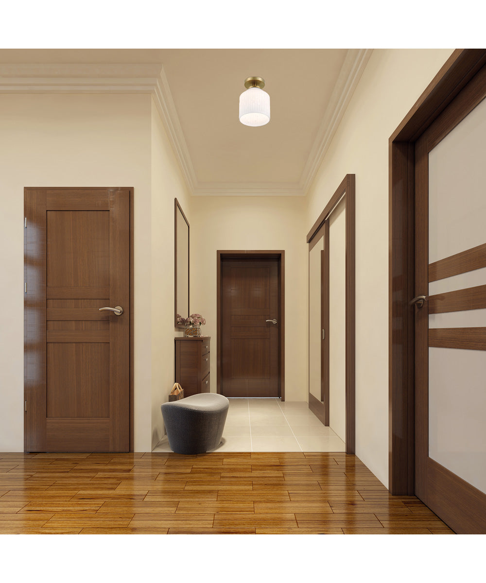 Ele 1 Light Semi Flush  Brushed Gold