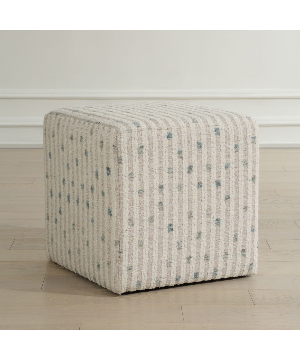Joie White Chenille Ottoman