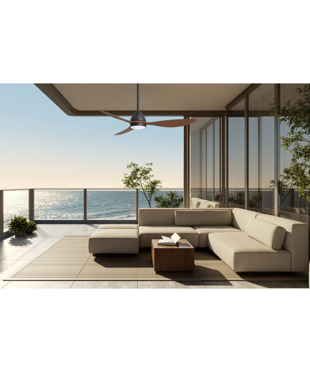 Drifter 52 inch Outdoor Fan w LED Black / Walnut