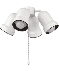 16"W 4-Light Universal Adjustable Ceiling Fan LED Light Kit White