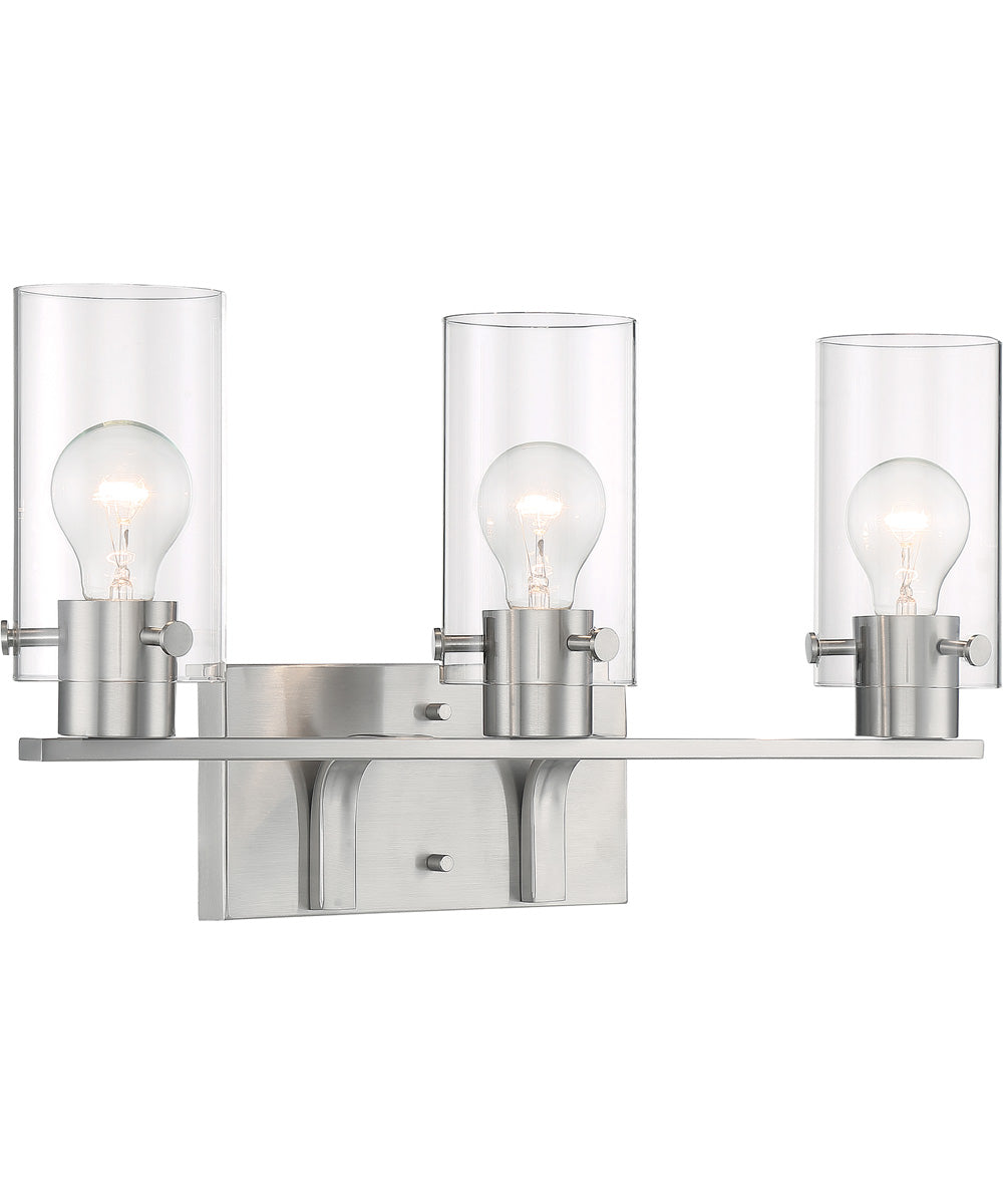 21"W Sommerset 3-Light Vanity & Wall Brushed Nickel