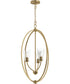 Jheni 3-Light Foyer Pendant with Clear Glass Shades Brushed Gold