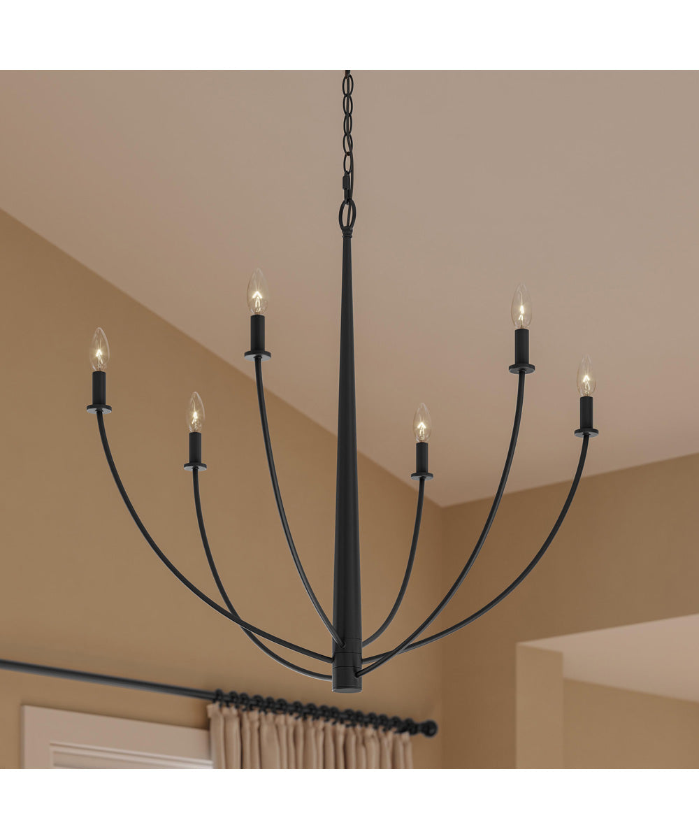Jheni 6-Light Large Chandelier Matte Black