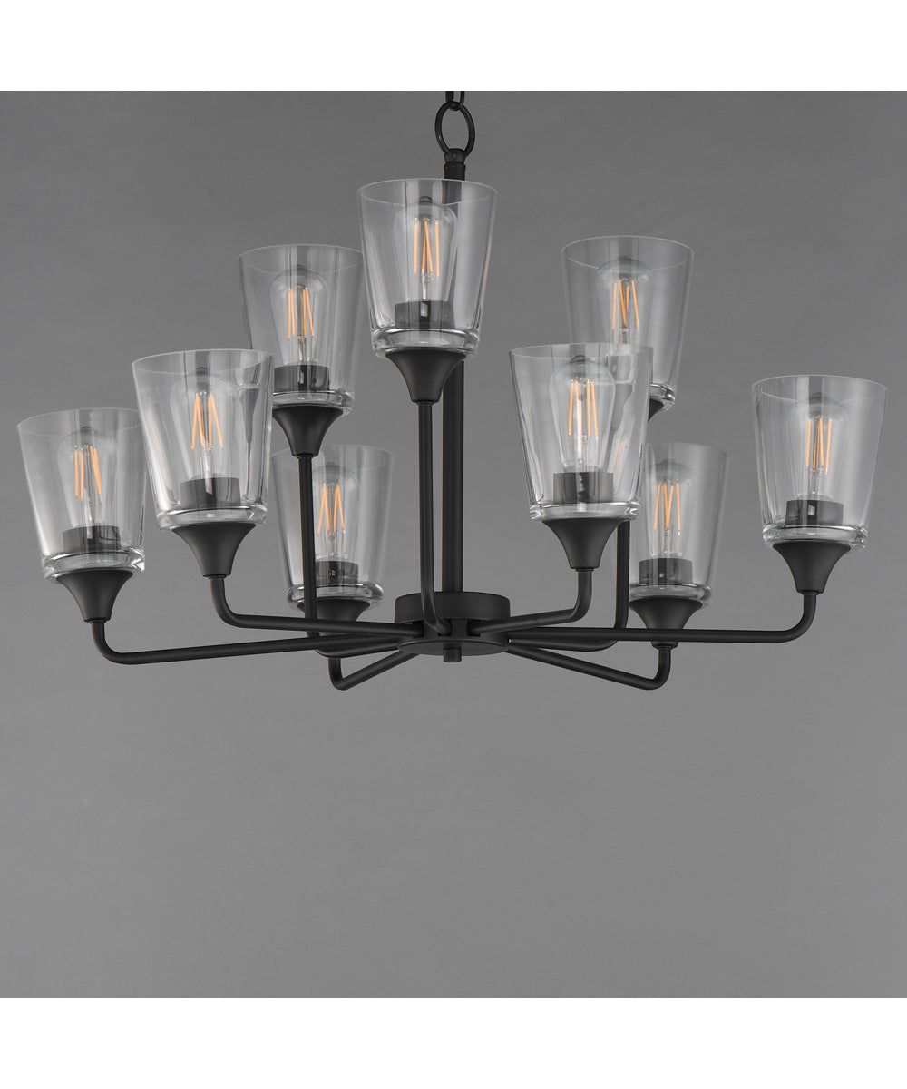 Hudson 9-Light Two-Tier Chandelier Black