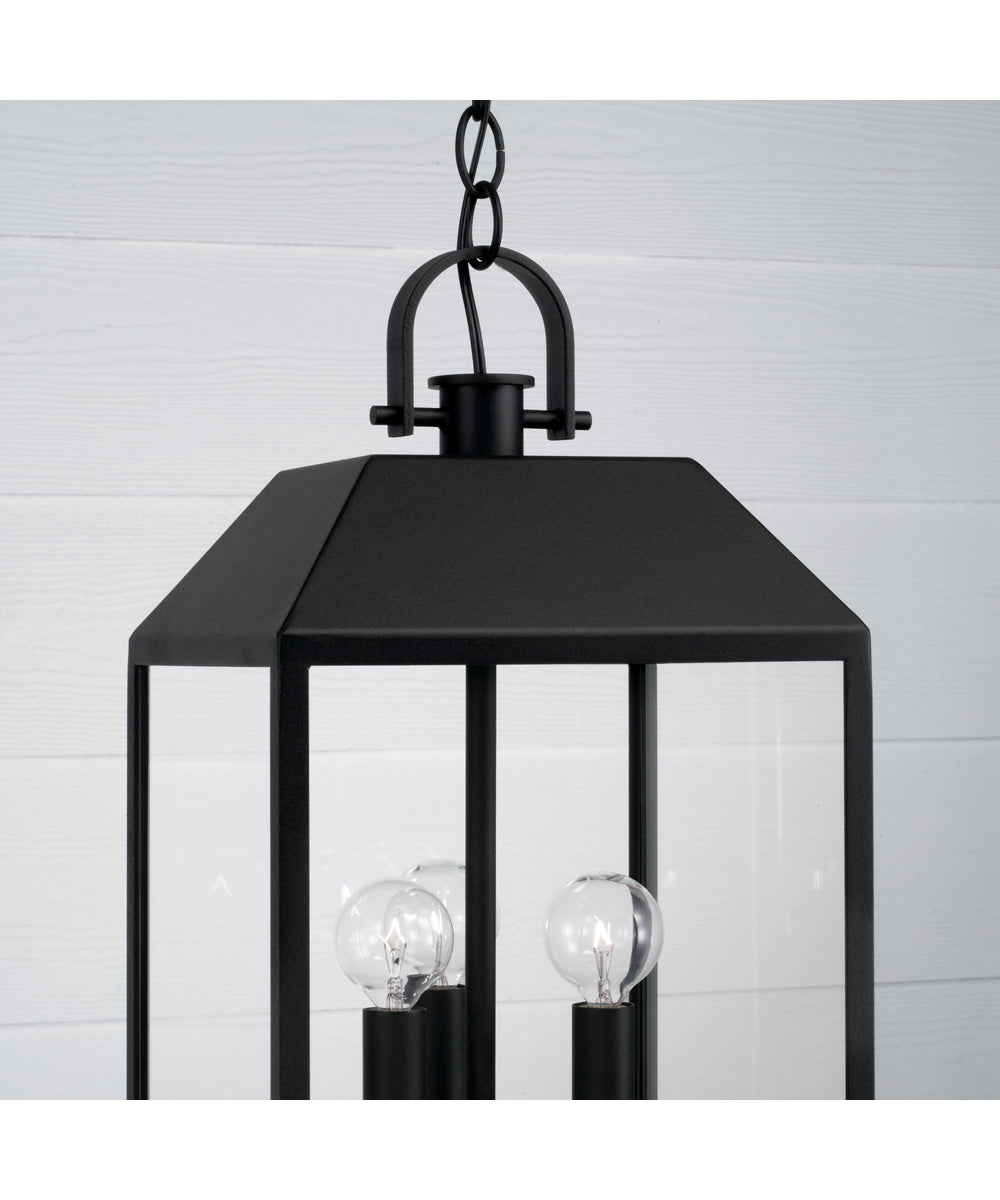 Nelson 3-Light Outdoor Hanging-Lantern Black