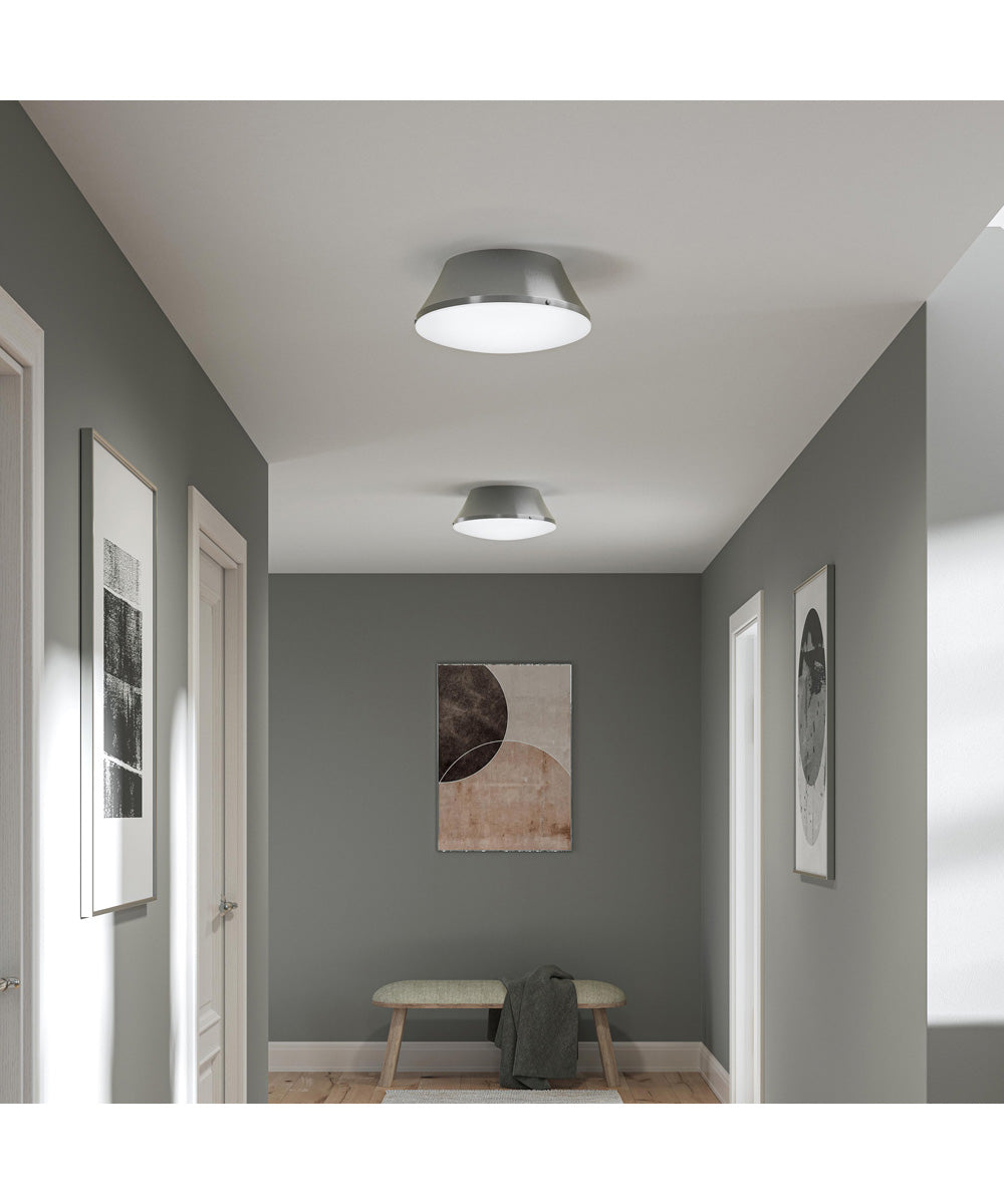 Avra Large 3-Light Flush Mount with Etched White Glass Shade Brushed Nickel