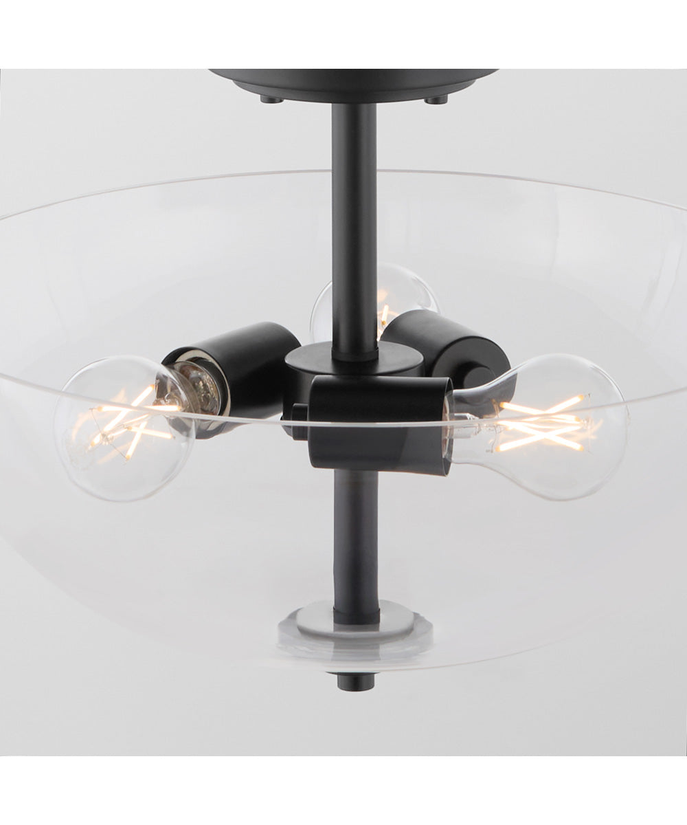 Adams 3-light Dual Mount Light Fixture Matte Black