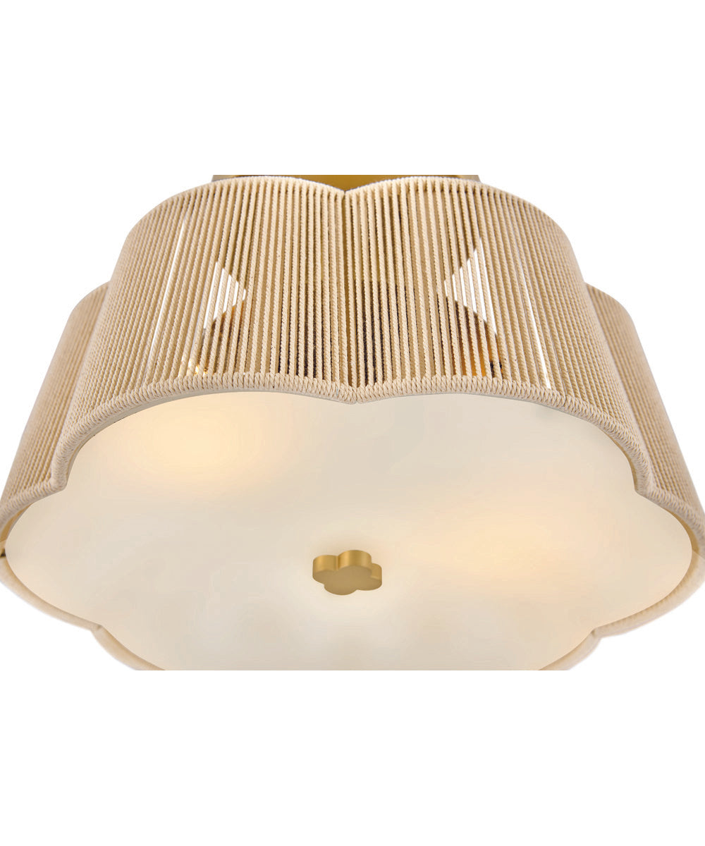 Sasha 2-Light Small Semi-Flush Mount in Lacquered Brass