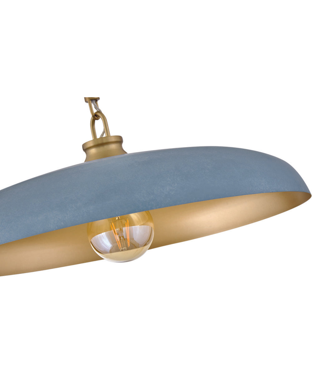 Sadie 1-Light Large Dome Pendant in Lacquered Brass