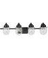 Northlake 4-Light Clear Glass Transitional Bath Light Matte Black