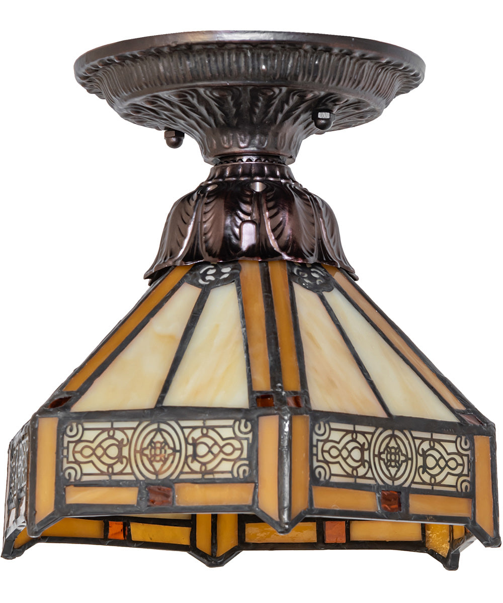 8" Wide Peaches Flushmount