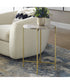 Accent Table with Gold Frame and Dark Travertine Marble