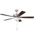 EOS 2 Light Frosted White Bowl 52" Ceiling Fan 2-Light Fan Brushed Polished Nickel