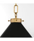 Bonnel 1-light Pendant Matte Black|Aged Brass