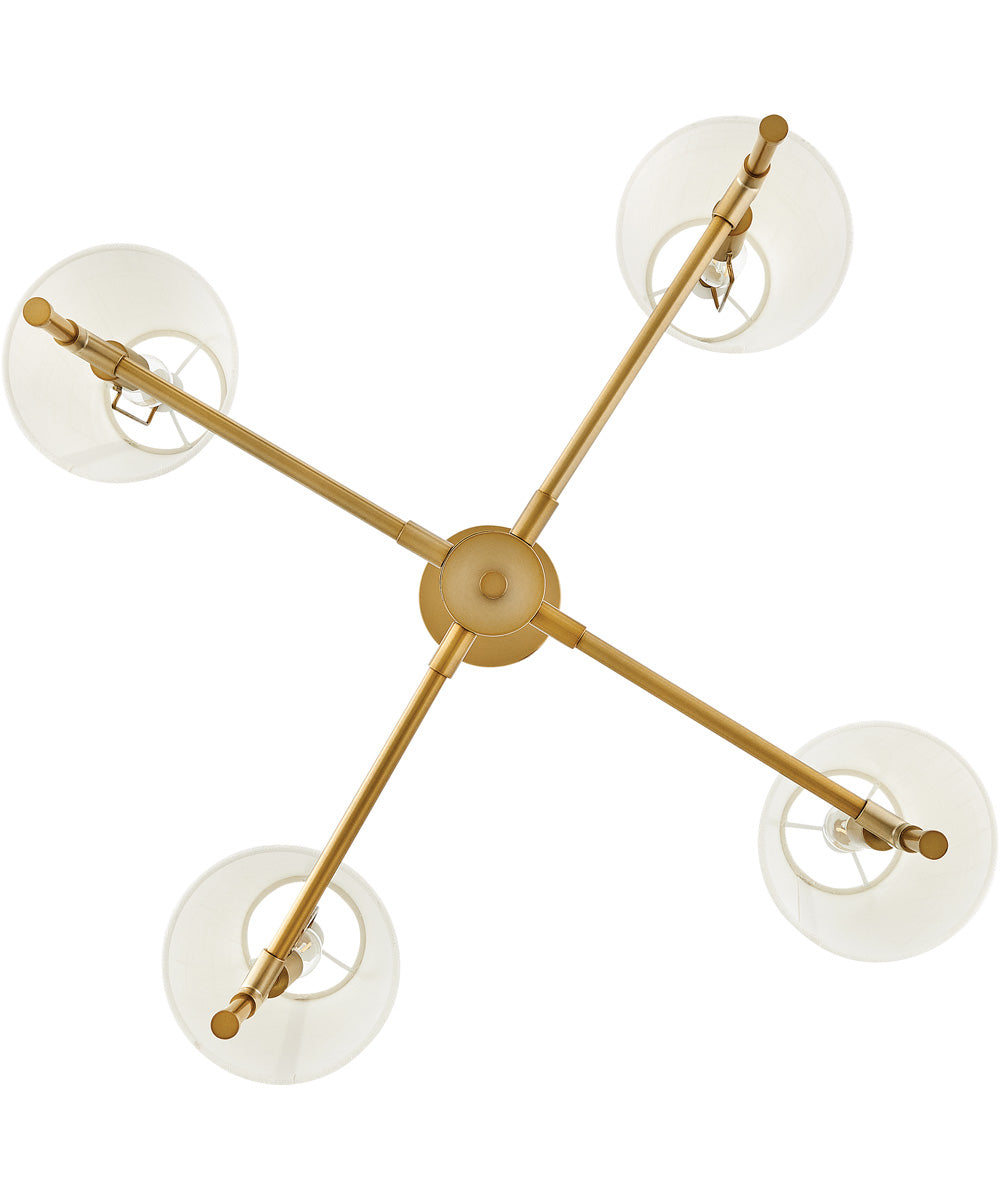 Beale 4-Light Medium Single Tier in Lacquered Brass