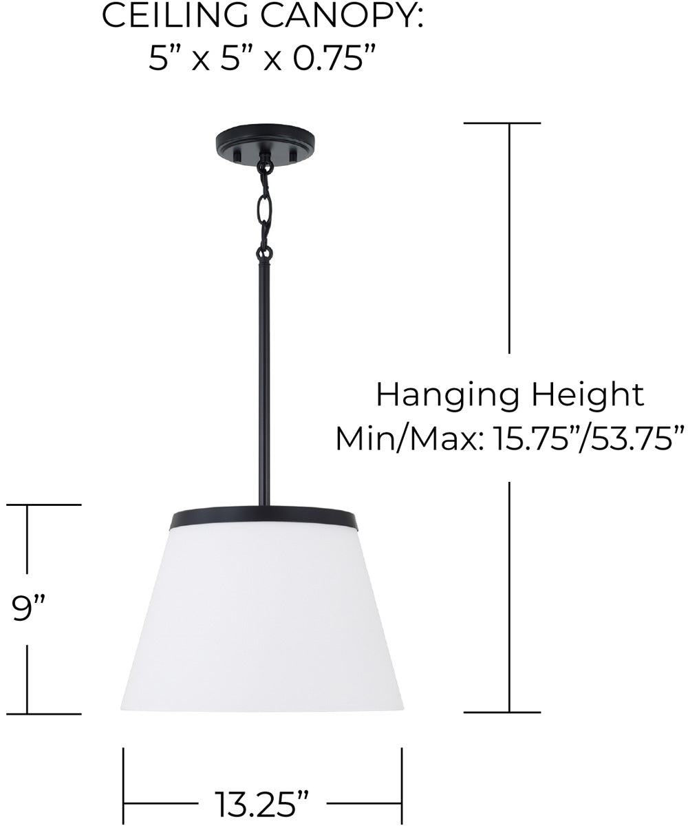 Drake 1-Light Pendant Matte Black