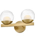 Sunni 2-Light Small Two Light Vanity in Lacquered Brass