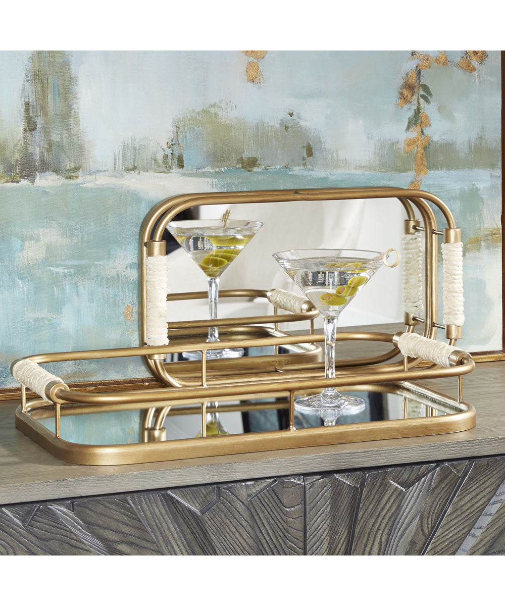 Rosea Brushed Gold Trays, Set of 2