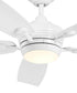 56" Tranquil 5-Blade Ceiling Fan White Finish with Integrated LED Light and Remote